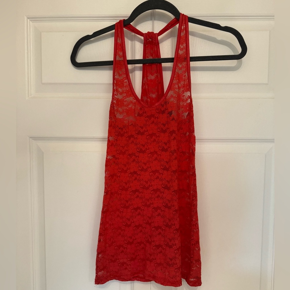 Lace racer-back tank
